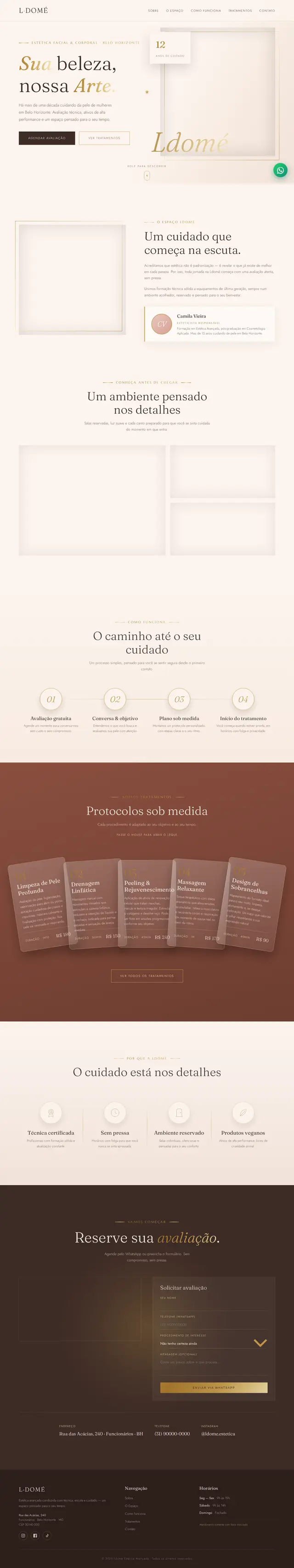 Página inicial do site LDOMÉ